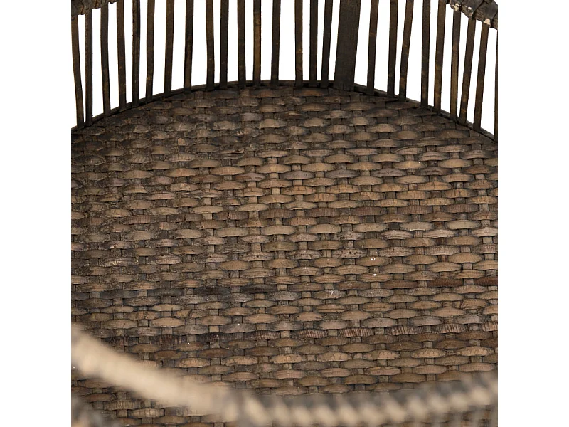 Panier / Corbeille ronde D. 31 cm en bois de bambou grisé - REGIS 9281