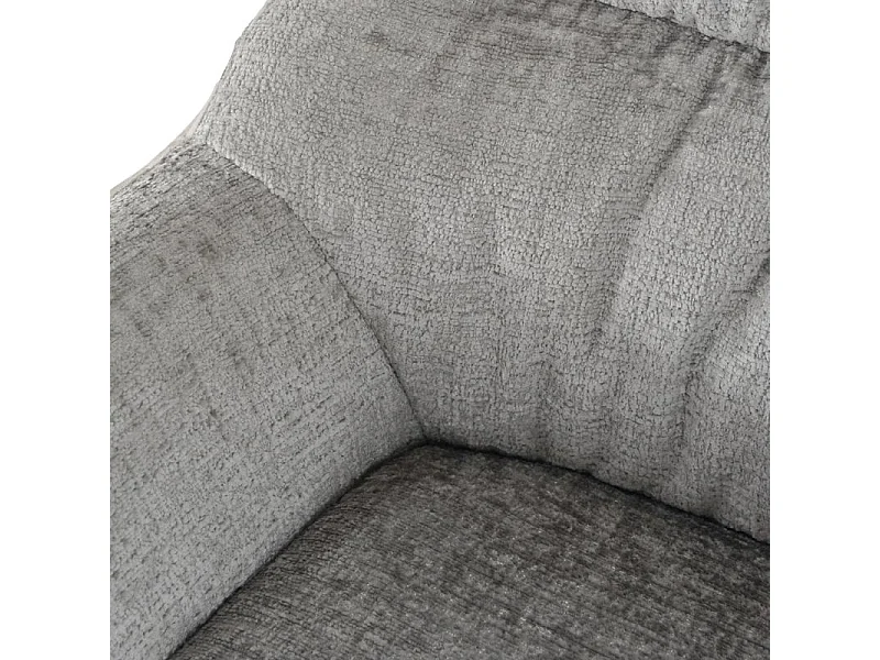 Lot 2 chaises repas tissu microfibre gris clair pieds métal - ATLANTA