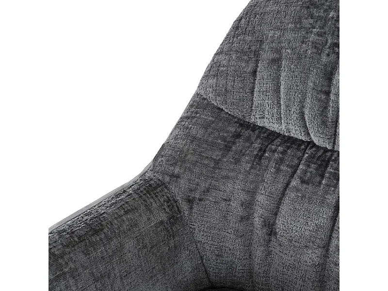 Lot 2 chaises repas microfibre gris anthracite pieds métal - ATLANTA