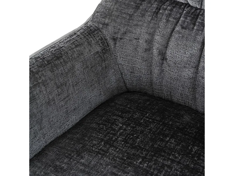 Lot 2 chaises repas microfibre gris anthracite pieds métal - ATLANTA