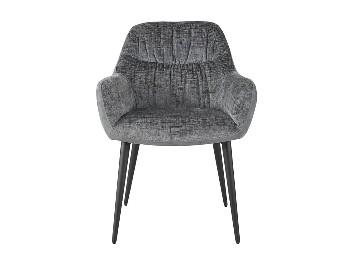 Chaise de repas microfibre gris anthracite pieds métal - ATLANTA