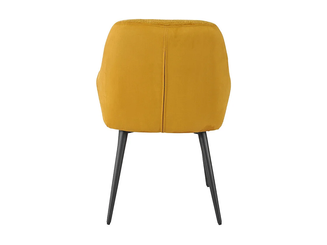 Chaise de repas tissu microfibre jaune moutarde pieds métal - ATLANTA