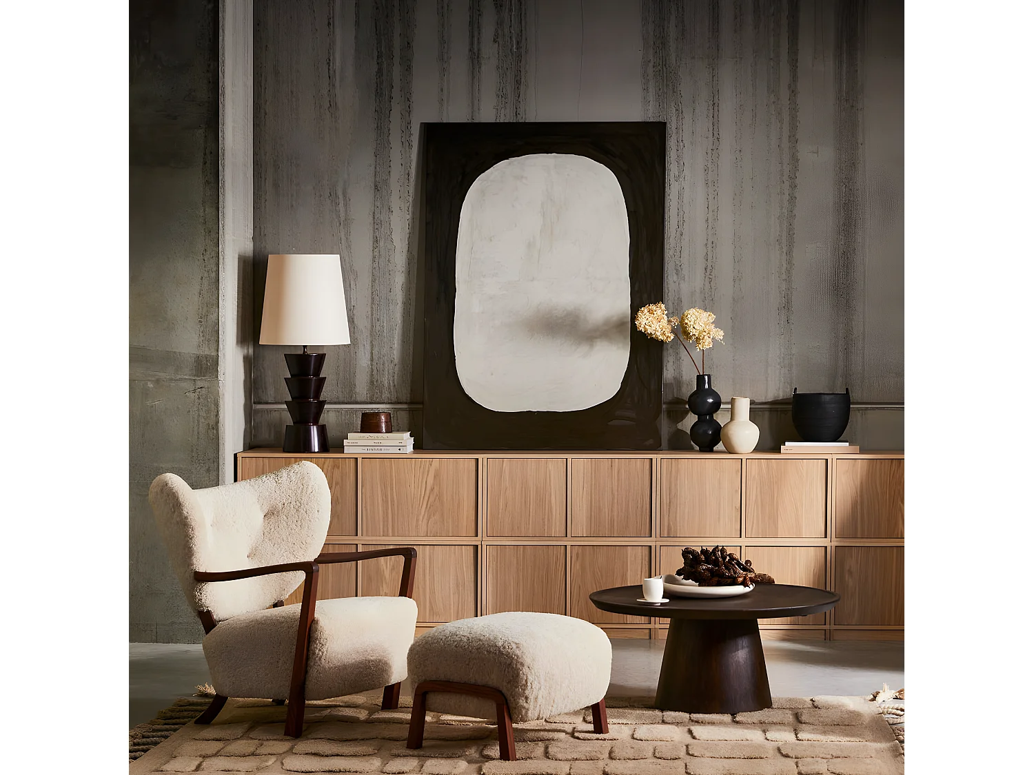 Modulair - Meuble TV 1 porte en bois L40cm - Bois clair