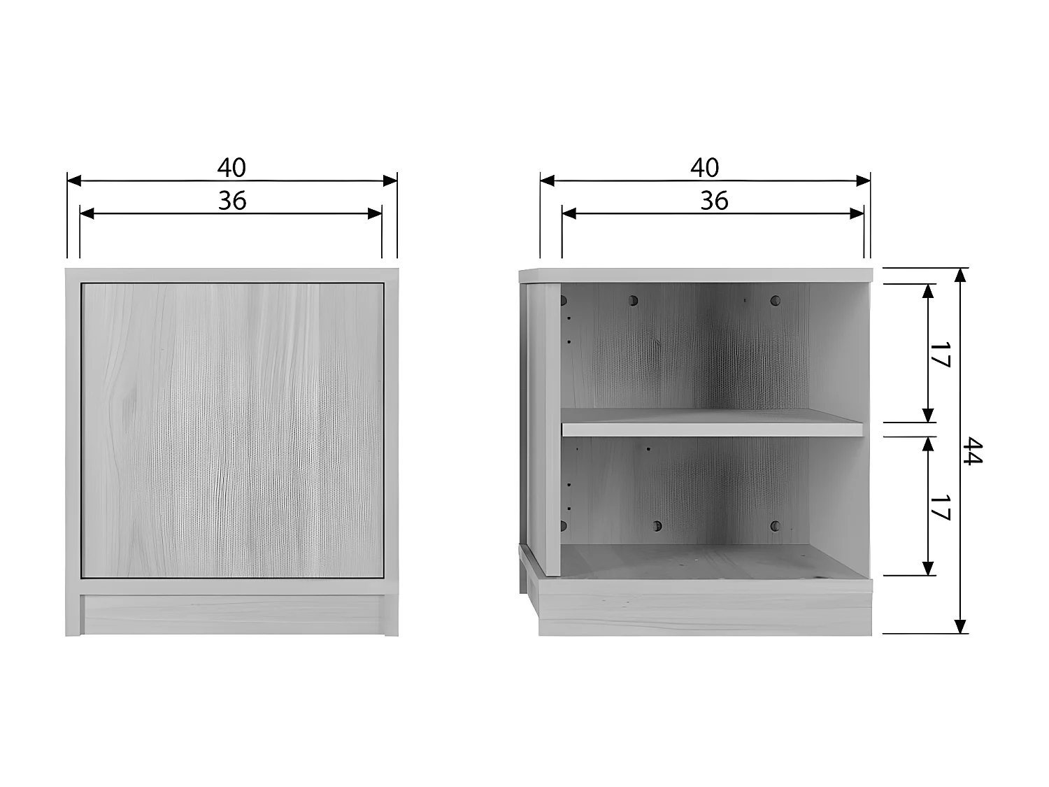 Modulair - Meuble TV 1 porte en bois L40cm - Bois clair
