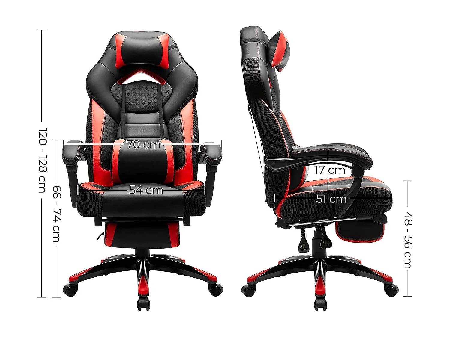 Fauteuil gamer ergonomique chaise noire 66 x 69 x 129 cm 12_0000602