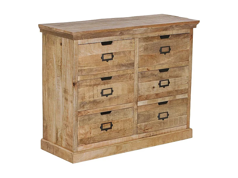 VALMON - Commode en Manguier 6 Tiroirs