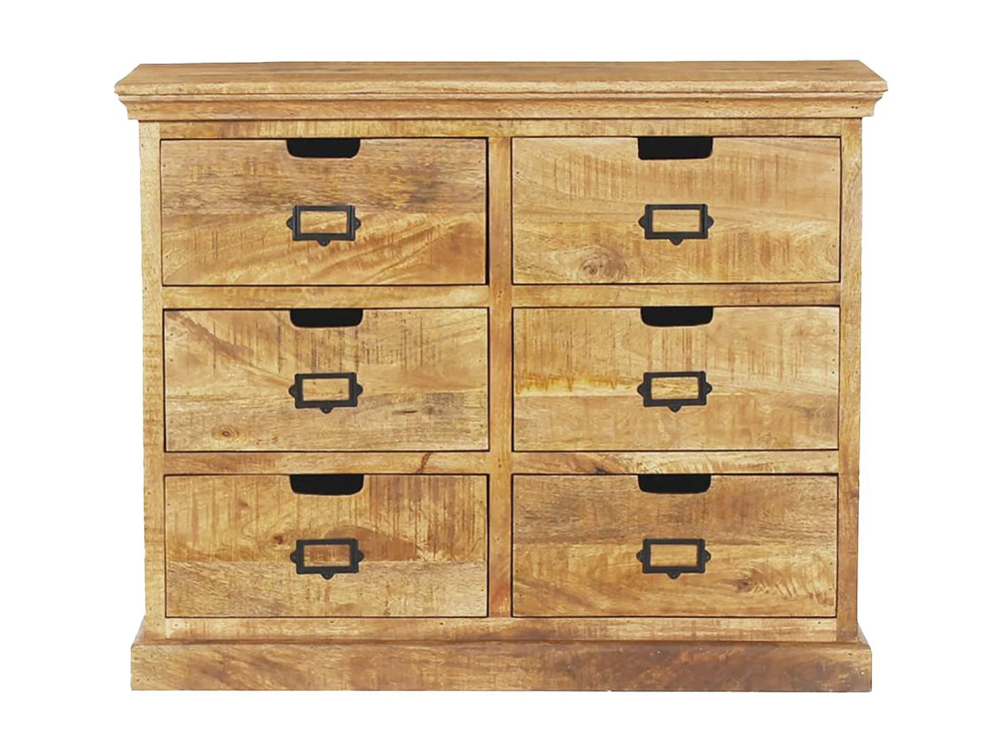 VALMON - Commode en Manguier 6 Tiroirs