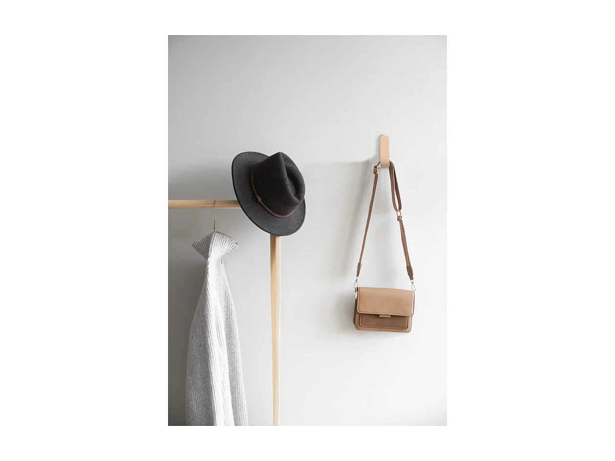 Patère murale en bois lamellé-collé rose H. 15 cm - KILIAN 9982