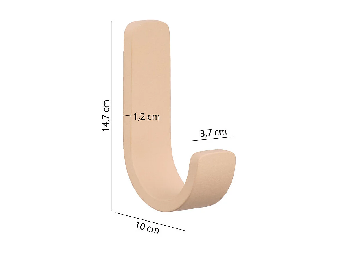 Patère murale en bois lamellé-collé rose H. 15 cm - KILIAN 9982