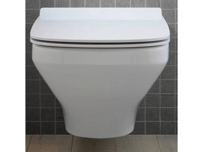 Pack WC suspendu sans bride DURAVIT Durastyle avec abattant frein de chute + bati support SIAMP + Plaque de commande blanche