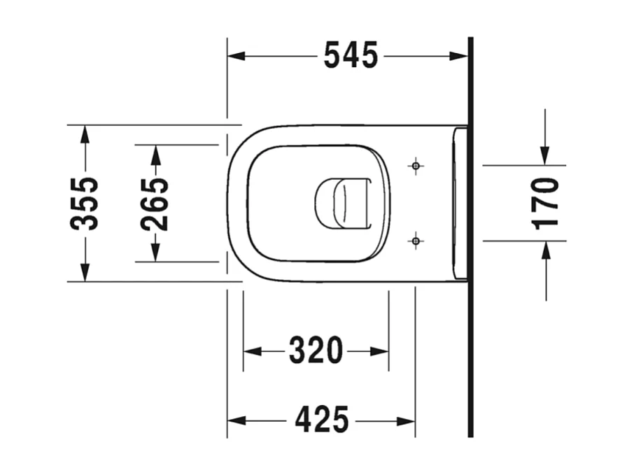Pack WC suspendu sans bride DURAVIT D-code avec abattant frein de chute synthétique + bati support SIAMP + Plaque chromée
