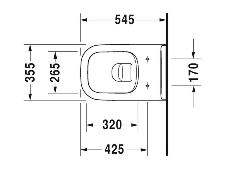 Pack WC suspendu sans bride DURAVIT D-code avec abattant frein de chute synthétique + bati support SIAMP + Plaque chromée