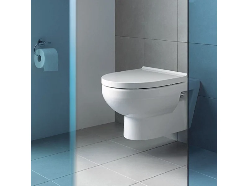 Pack WC suspendu compact sans bride DURAVIT Duravit No.1 abattant frein de chute + bati support SIAMP + Plaque de commande blanche