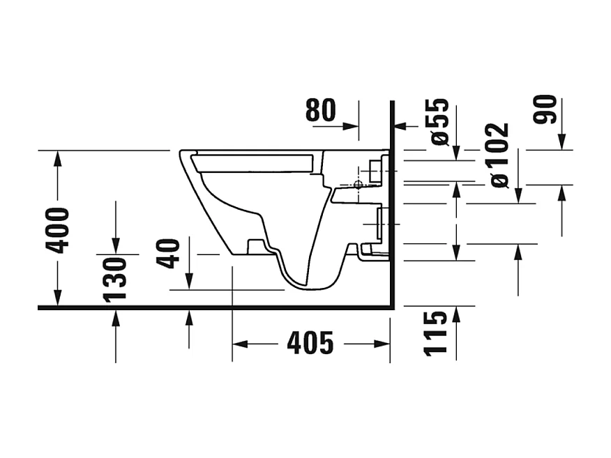 Pack WC suspendu sans bride DURAVIT D-Neo avec abattant frein de chute + bati support SIAMP + Plaque de commande blanche