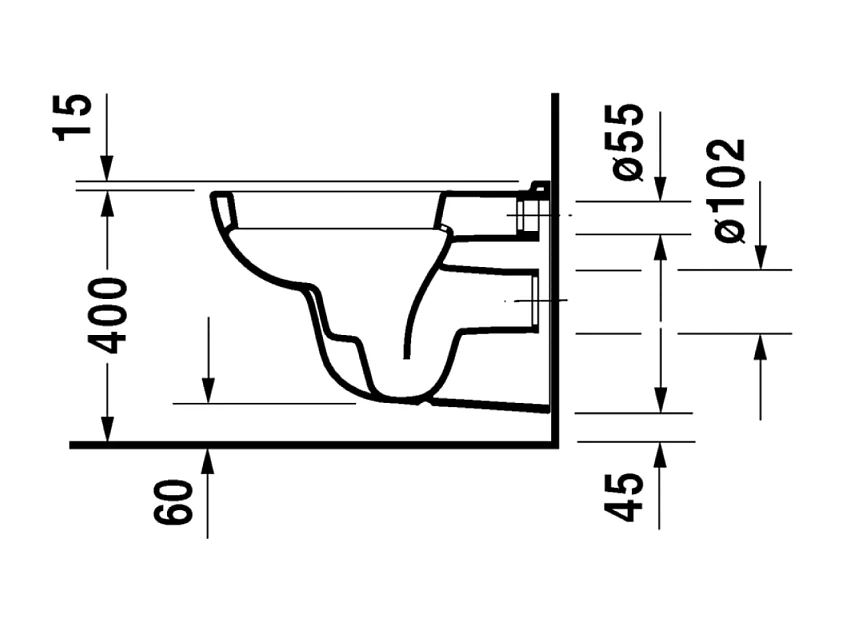 Pack WC suspendu DURAVIT D-code avec abattant + bati support SIAMP + Plaque de commande chromée