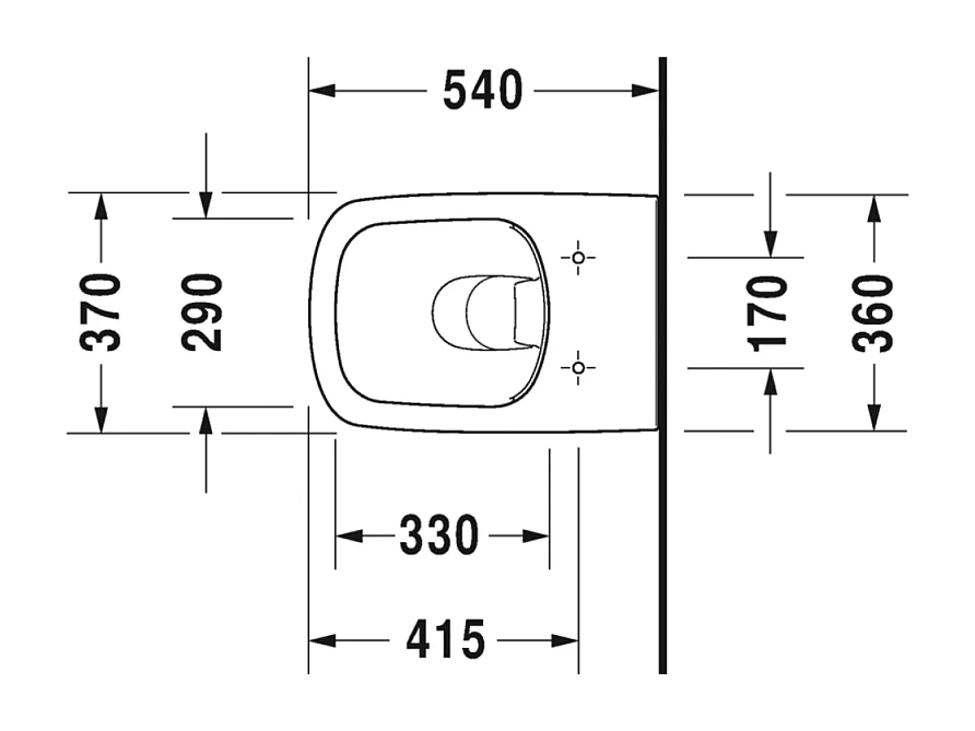 Pack WC suspendu sans bride DURAVIT Durastyle avec abattant frein de chute + bati support SIAMP + Plaque de commande chromée