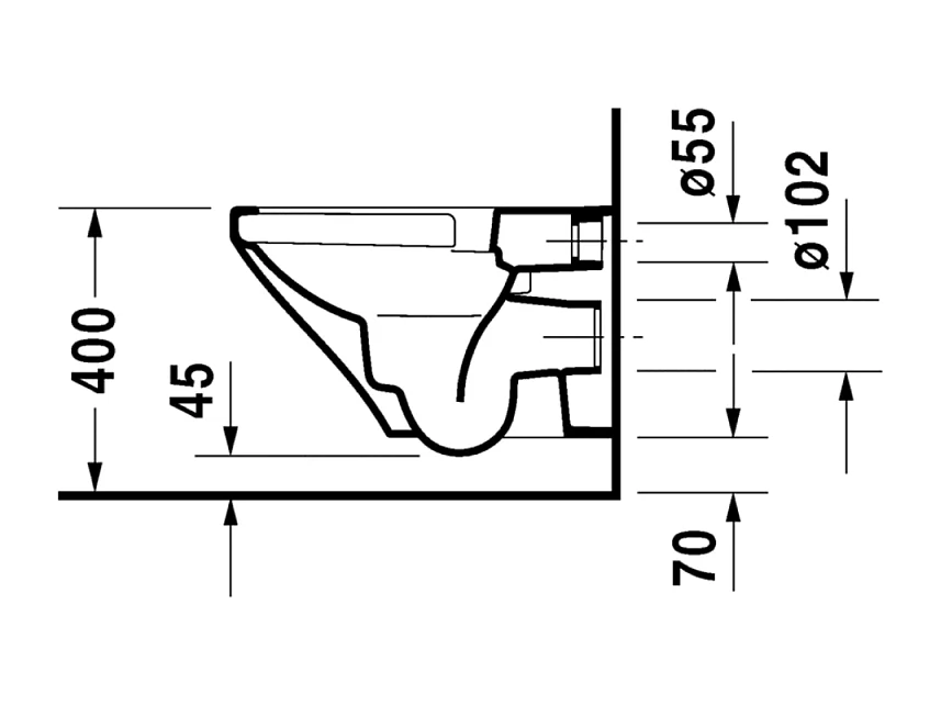 Pack WC suspendu sans bride DURAVIT Durastyle avec abattant frein de chute + bati support SIAMP + Plaque de commande chromée