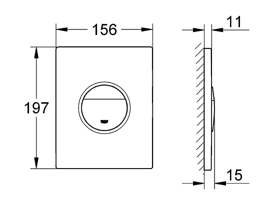 Pack WC sans bride Bau Ceramic Set de toilette Slim avec abattant + Bâti support Rapid SL + Plaque de commande WC rond blanc alpin