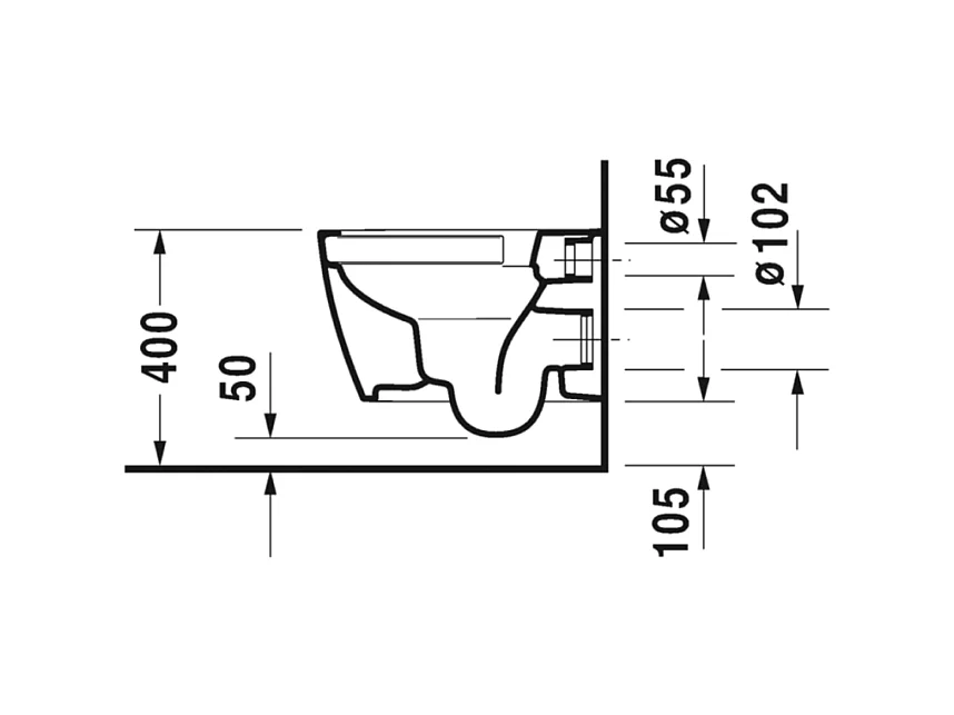 Pack WC suspendu compact sans bride DURAVIT Me by Starck abattant frein de chute + bati support SIAMP + Plaque de commande blanche
