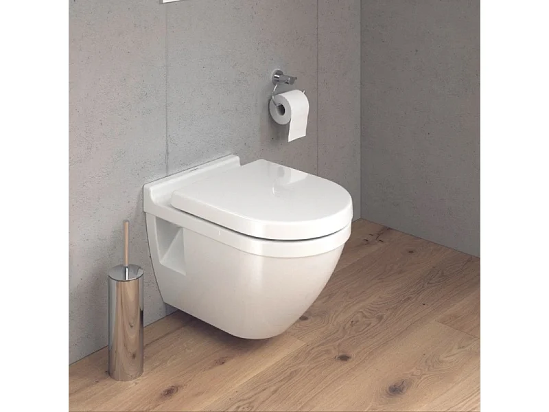 Pack WC suspendu DURAVIT Starck 3 avec abattant frein de chute + bati support SIAMP + Plaque de commande blanche