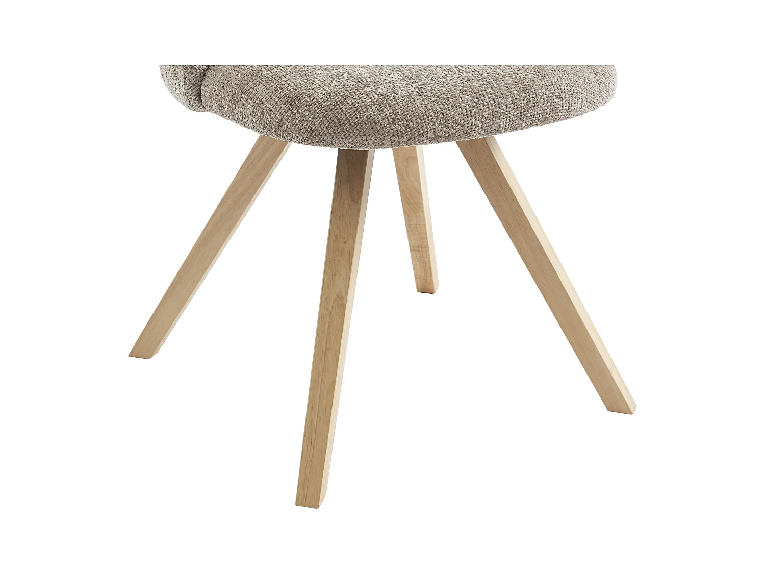Lot de 6 chaises en tissu et bois d'hévéa - Taupe - VESIANI