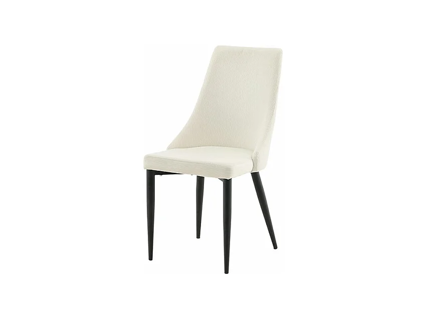 Leone chaise de salle à manger velours côtelé beige.