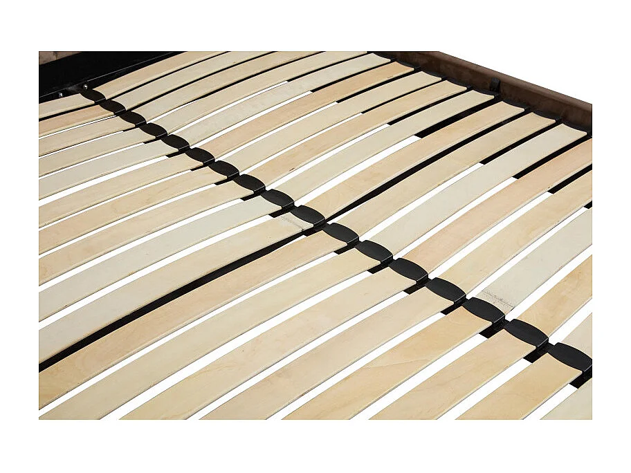 Lit 2 places 160x200 cm avec tête de lit en velours beige Souls