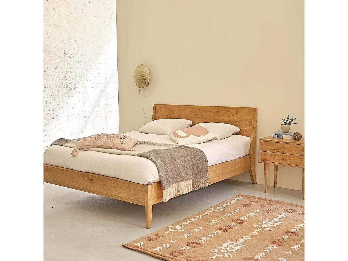 Lit en bois mindi massif 160 cm