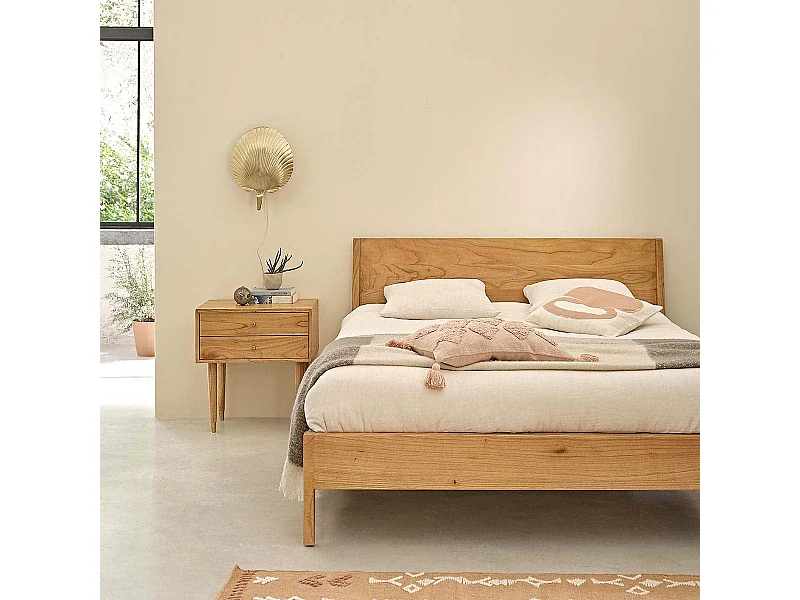 Lit en bois mindi massif 160 cm