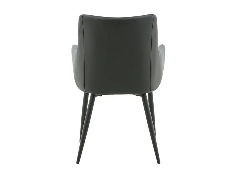 Comfort chaise de salle à manger avec accoudoirs cuir PU noir.