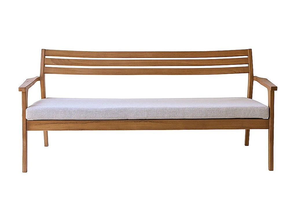 Sofá de jardín de madera de teca maciza