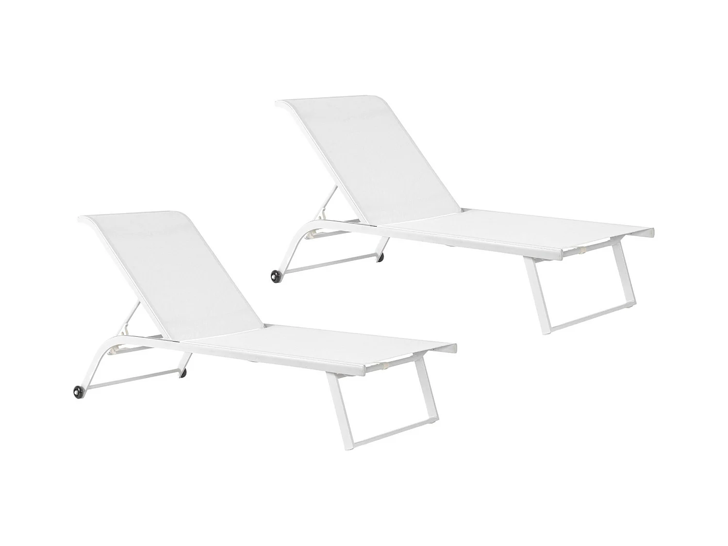 Bains de soleil inclinables en aluminium et tissu (lot de 2) - CABOURG