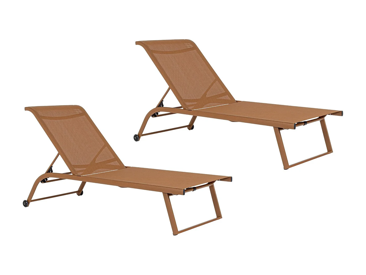 Bains de soleil inclinables en aluminium et tissu (lot de 2) - CABOURG