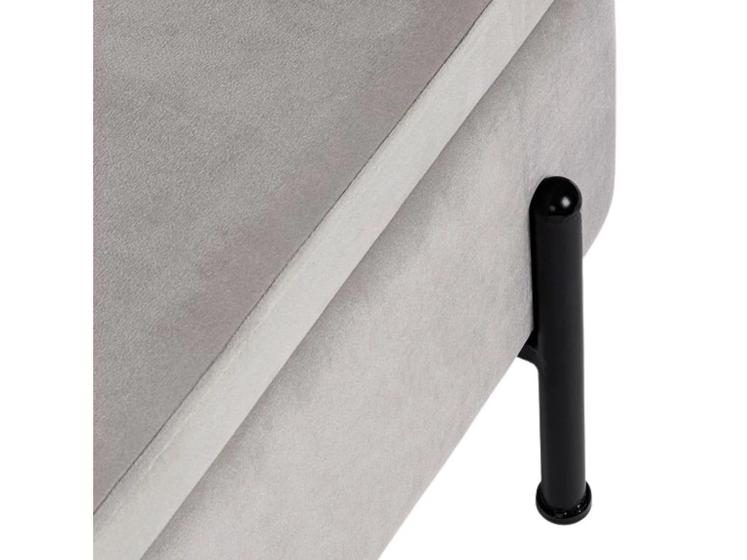 Banc coffre 2 places en velours et piétement noir - NINA