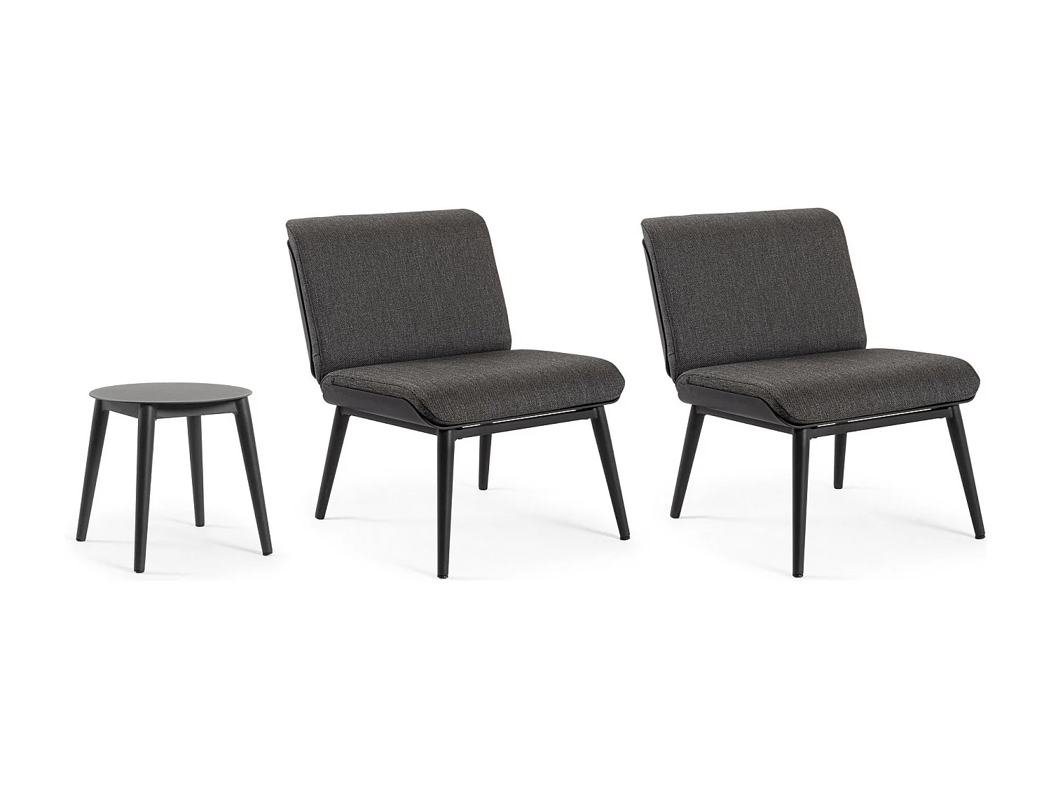 Salon de jardin en aluminium et coussins toile (set de 3) - ST VALERY