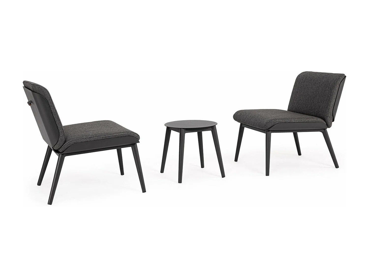 Salon de jardin en aluminium et coussins toile (set de 3) - ST VALERY