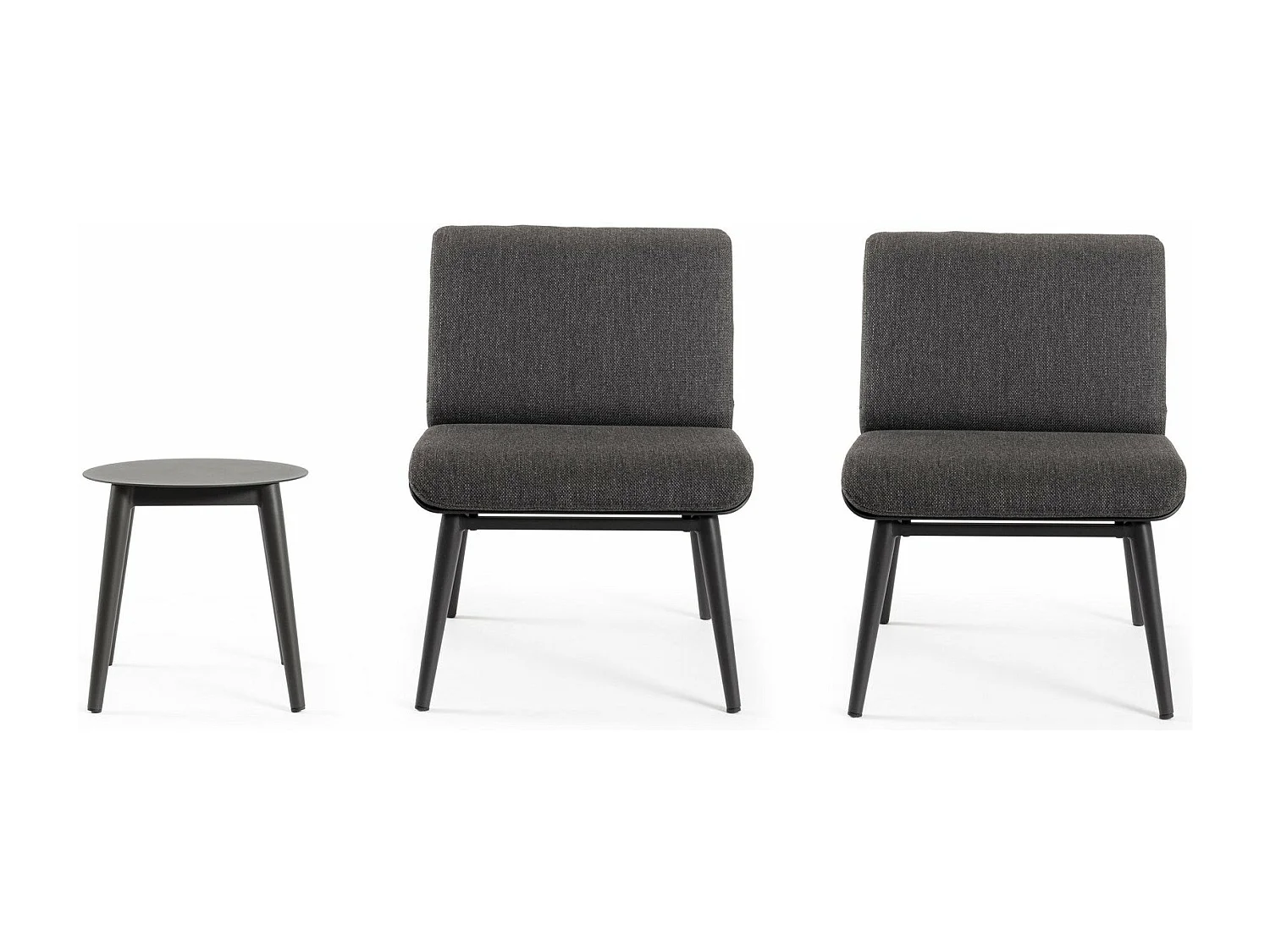 Salon de jardin en aluminium et coussins toile (set de 3) - ST VALERY