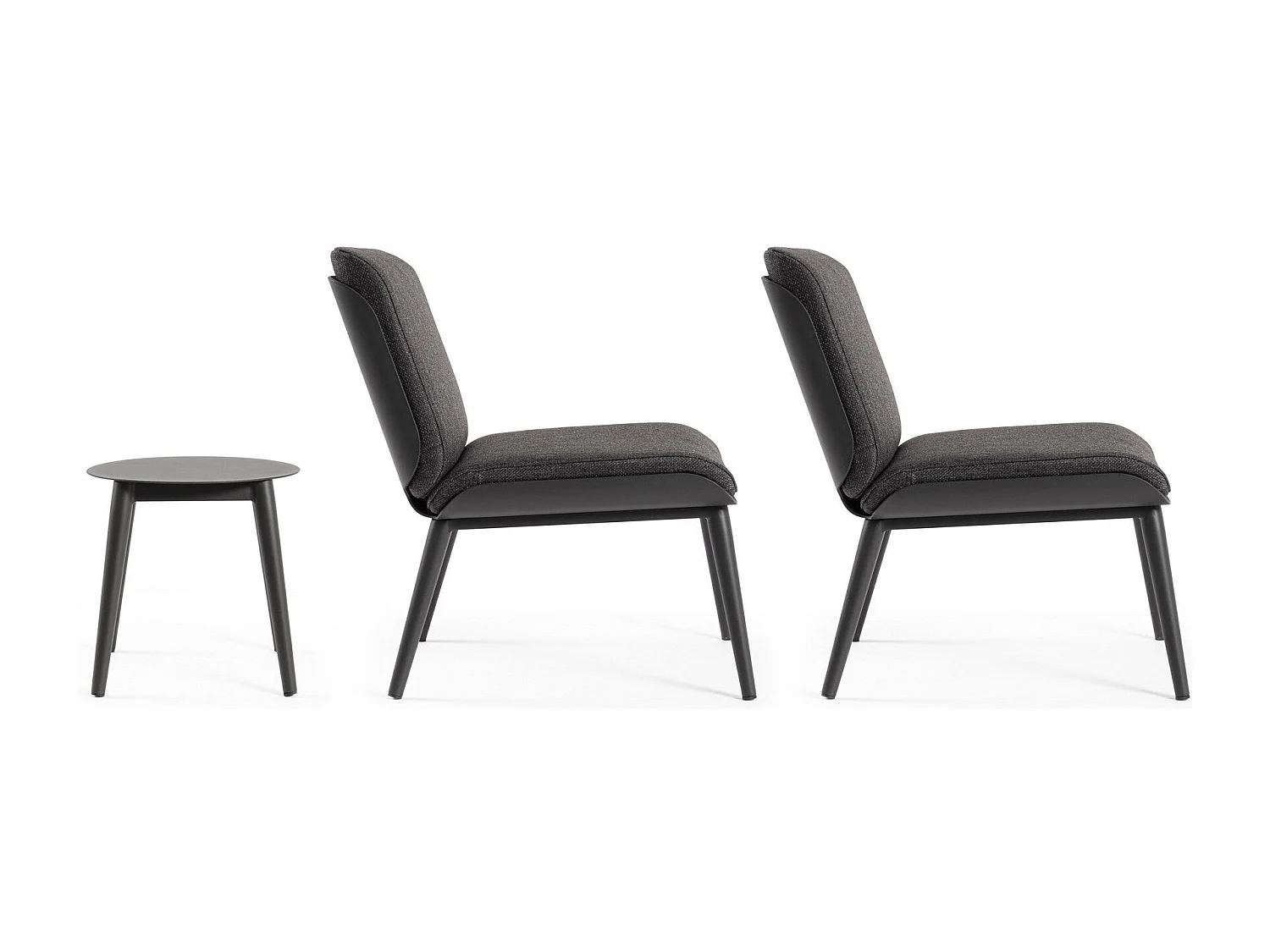 Salon de jardin en aluminium et coussins toile (set de 3) - ST VALERY