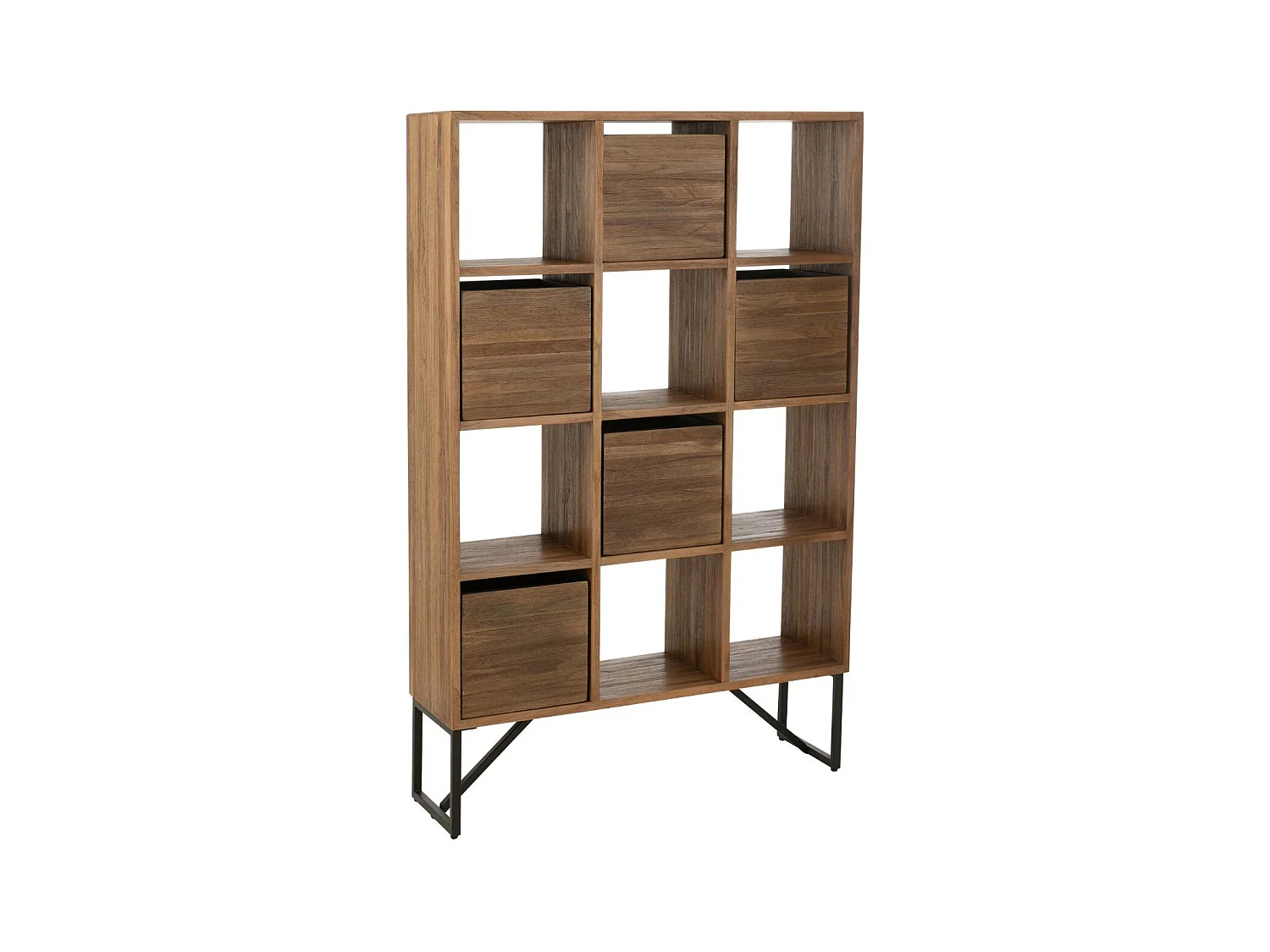 Étagère Avec Tiroirs en Bois "Teck" 158cm Naturel