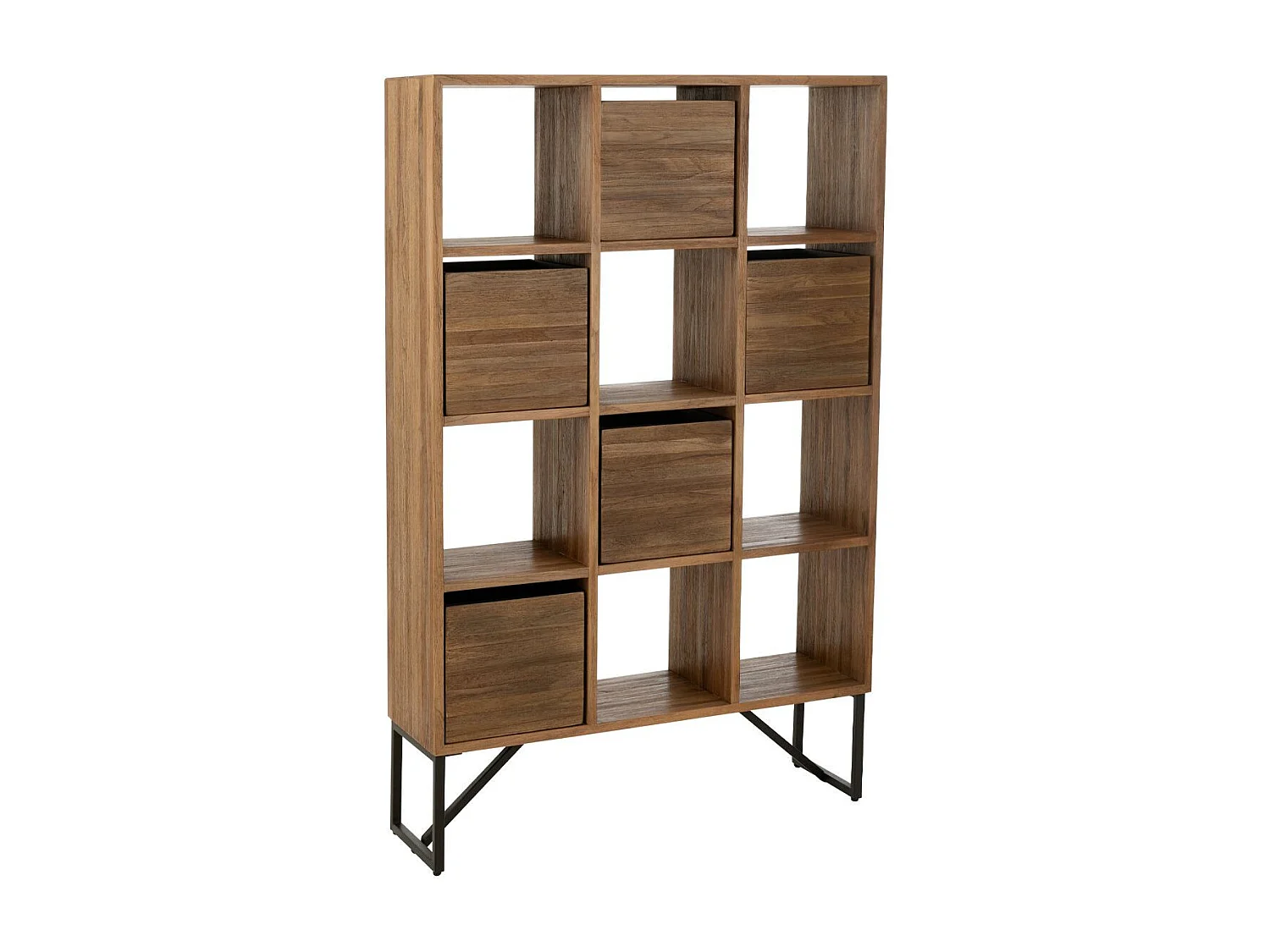 Étagère Avec Tiroirs en Bois "Teck" 158cm Naturel