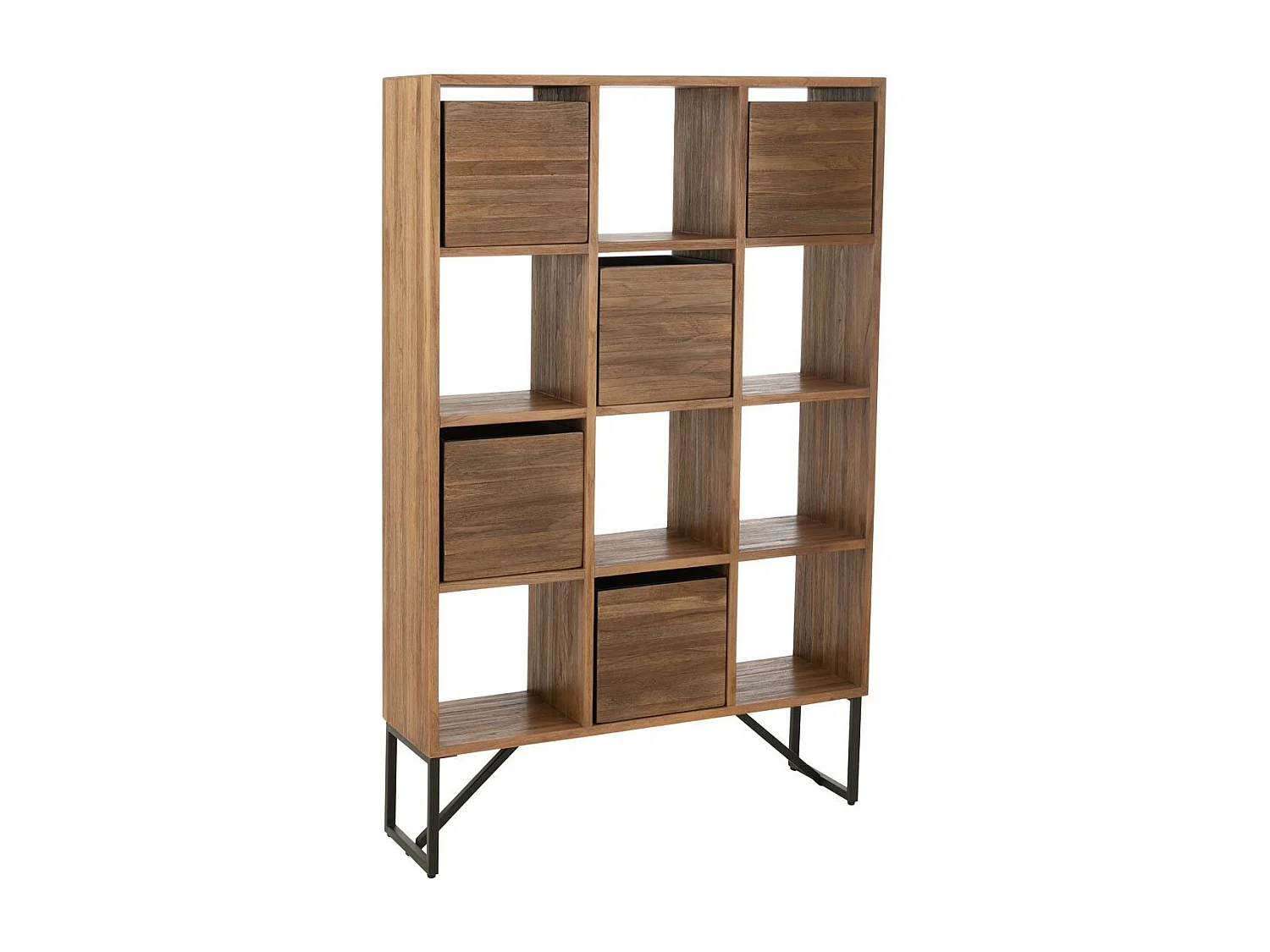 Étagère Avec Tiroirs en Bois "Teck" 158cm Naturel