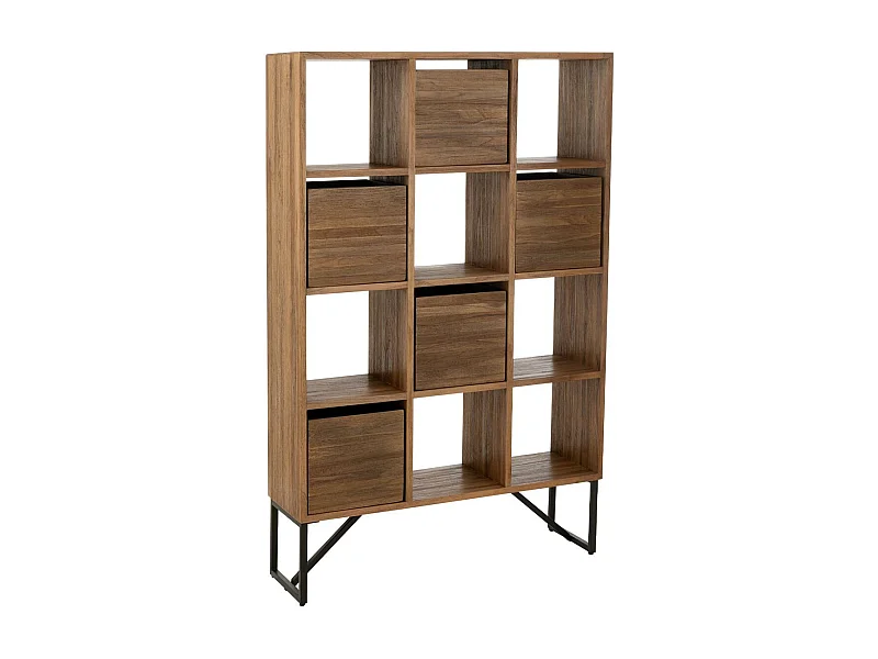 Étagère Avec Tiroirs en Bois "Teck" 158cm Naturel