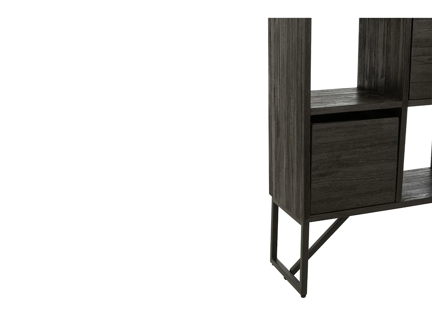 Étagère Avec Tiroirs en Bois "Teck" 158cm Noir