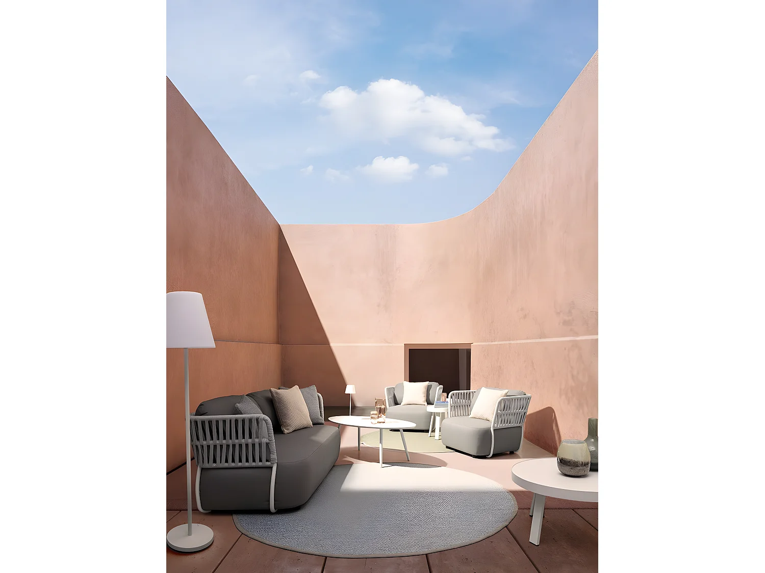 Table basse de jardin ronde en métal D71 - LA BAULE