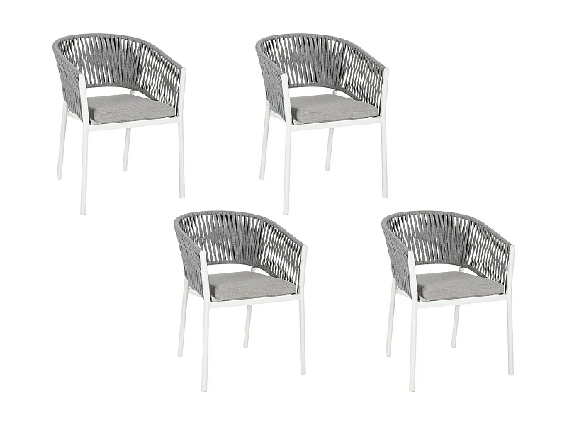 Fauteuils de jardin en métal et polypropylène (lot de 4) - CANNES