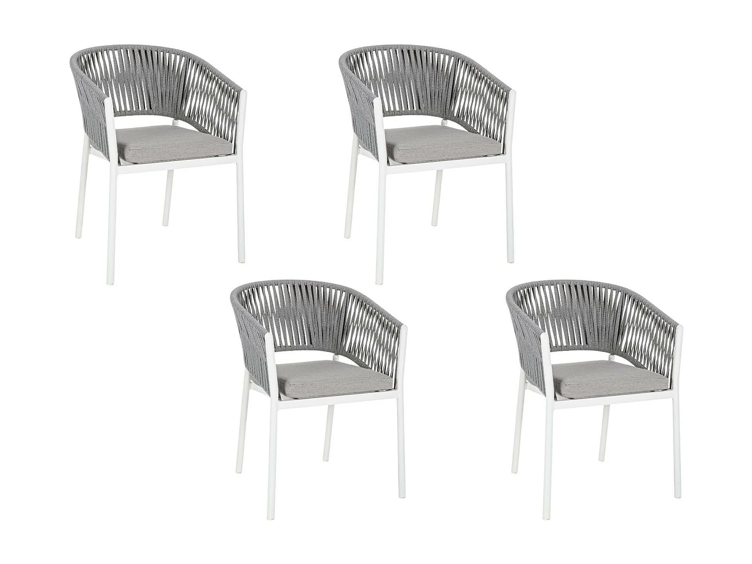 Fauteuils de jardin en métal et polypropylène (lot de 4) - CANNES