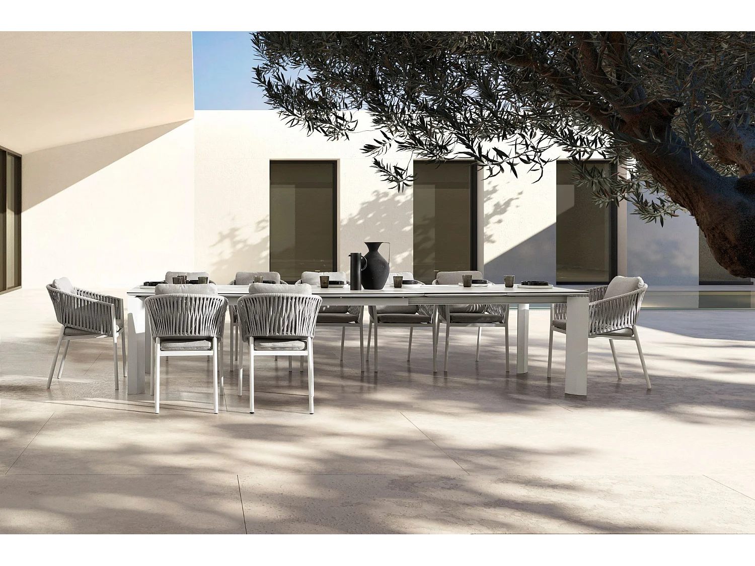 Fauteuils de jardin en métal et polypropylène (lot de 4) - CANNES