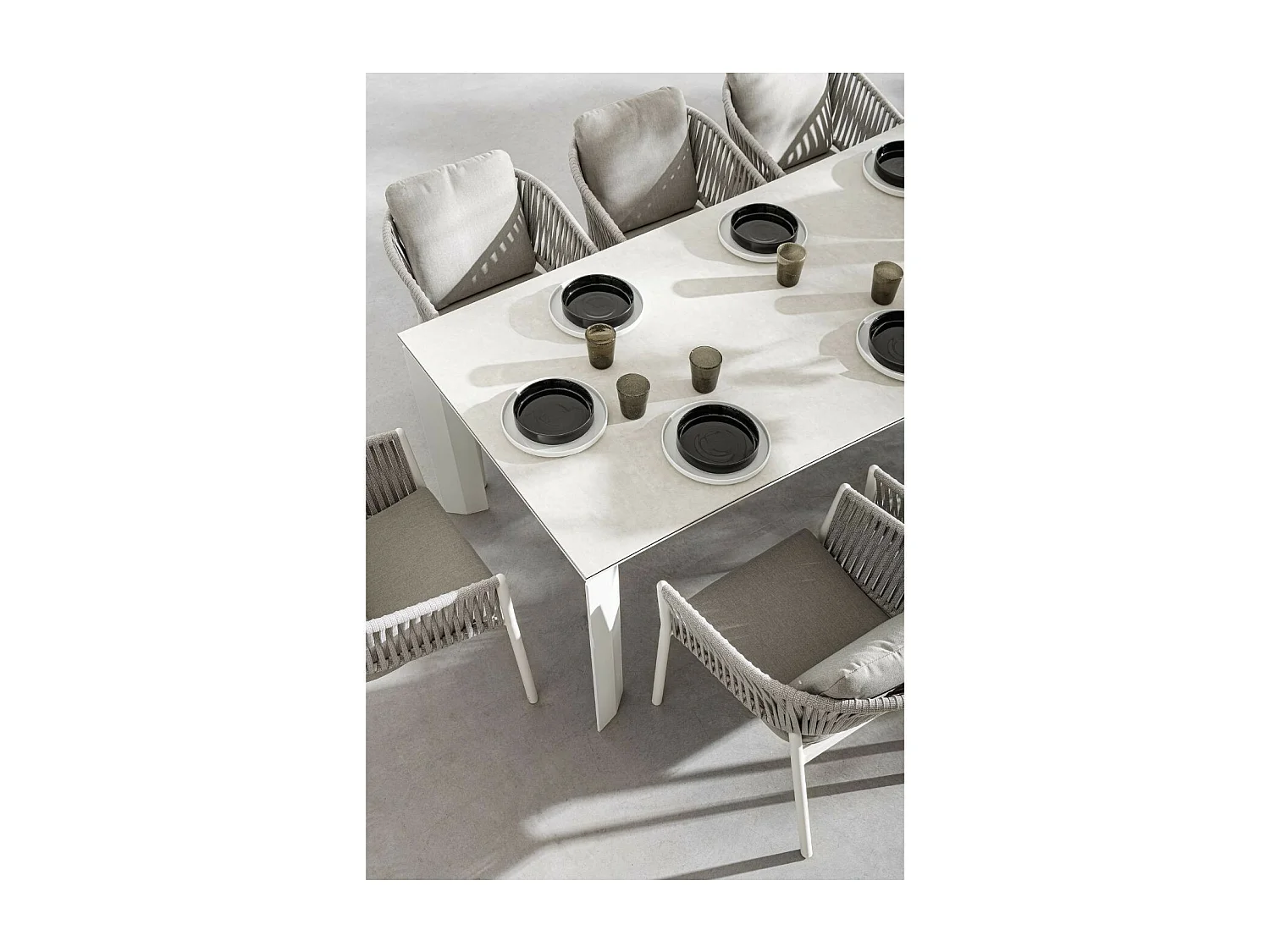 Fauteuils de jardin en métal et polypropylène (lot de 4) - CANNES