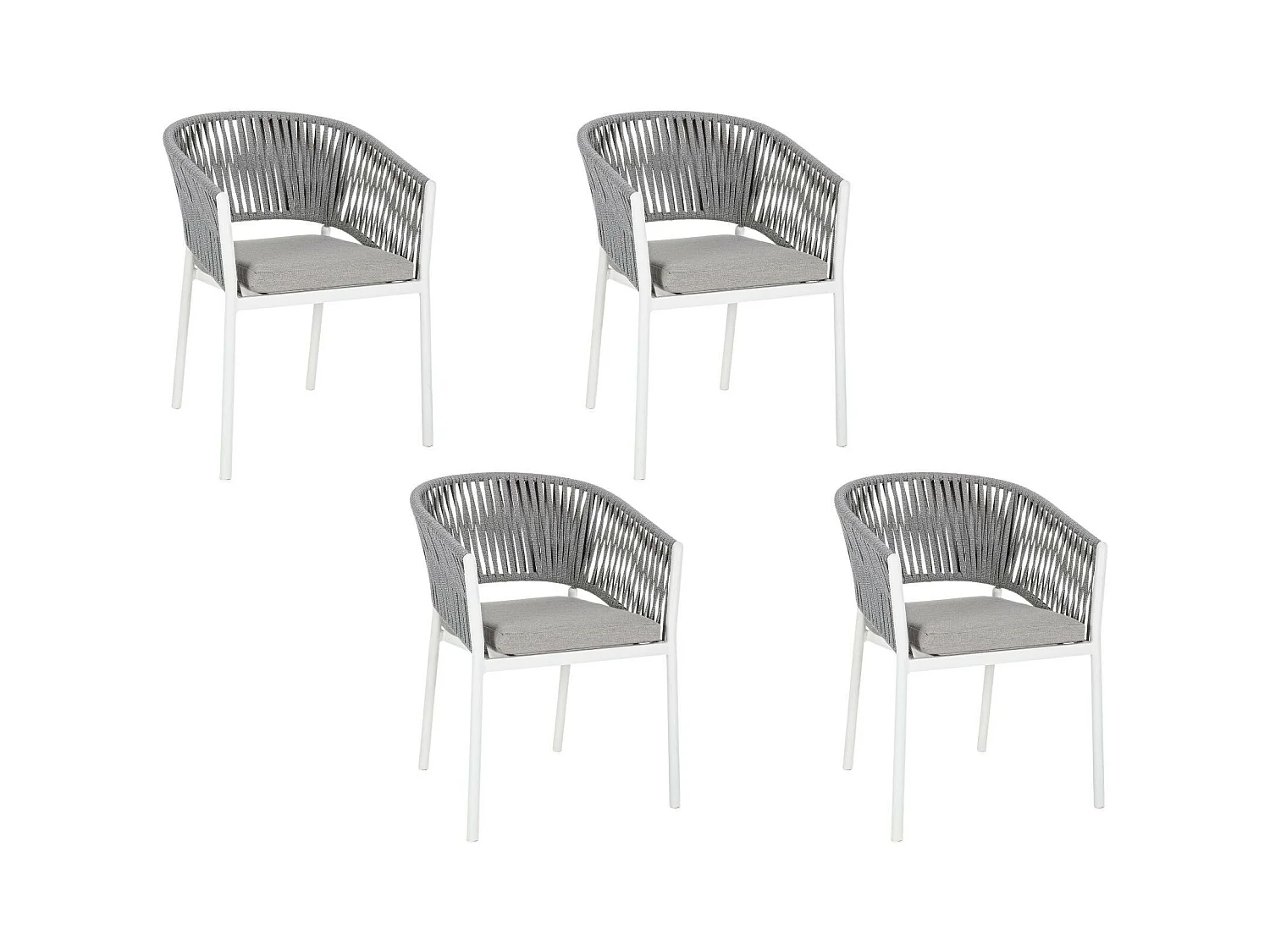 Fauteuils de jardin en métal et polypropylène (lot de 4) - CANNES