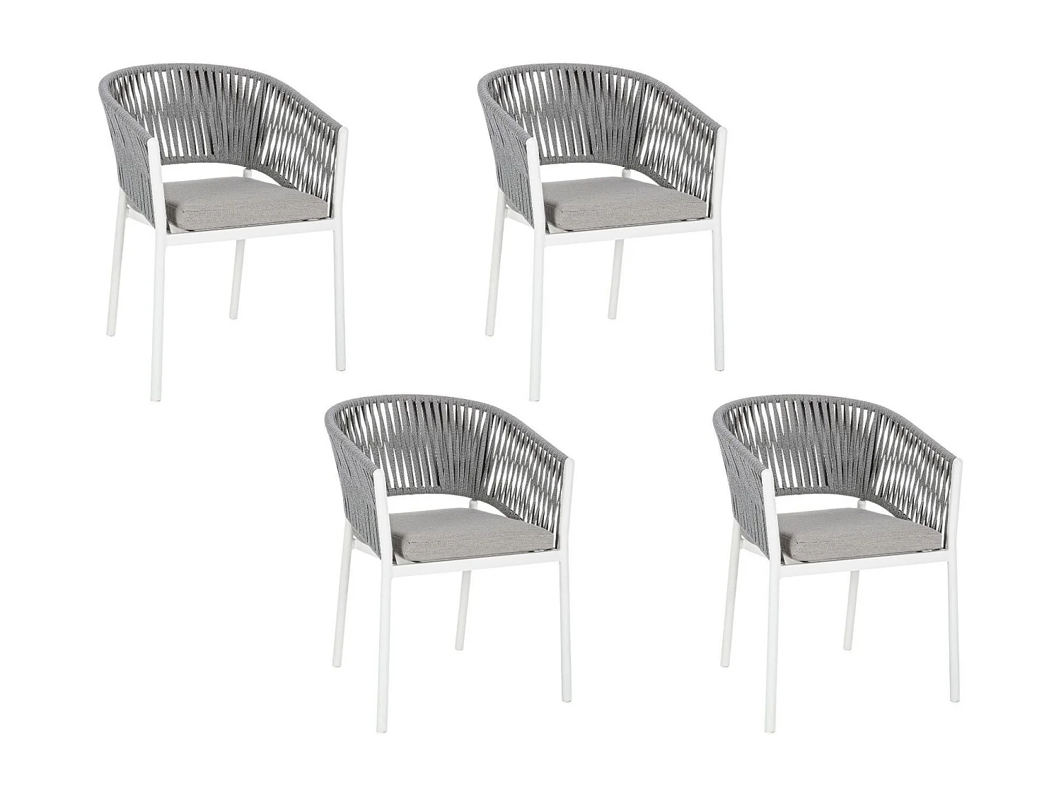 Fauteuils de jardin en métal et polypropylène (lot de 4) - CANNES